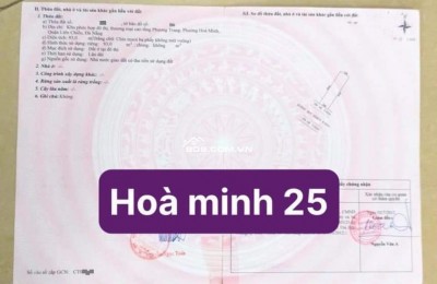 Bán đất đường Hòa Minh 25 - Trục thông Nguyễn Sinh Sắc